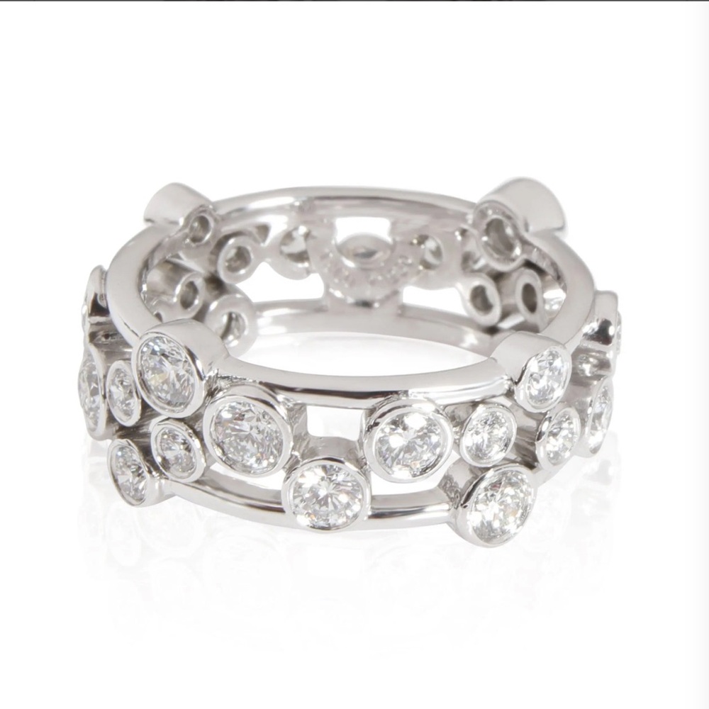 TIFFANY & CO Diamond Platinum Bubble Ring - Sz 6 - Picture 2 of 13